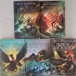 Percy Jackson and the Olympians By Rick Riordan Complete Set - 5 Paperback Books